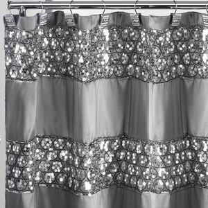 Sinatra Silver Bath Accessories Curtain - 70" W x 72" L